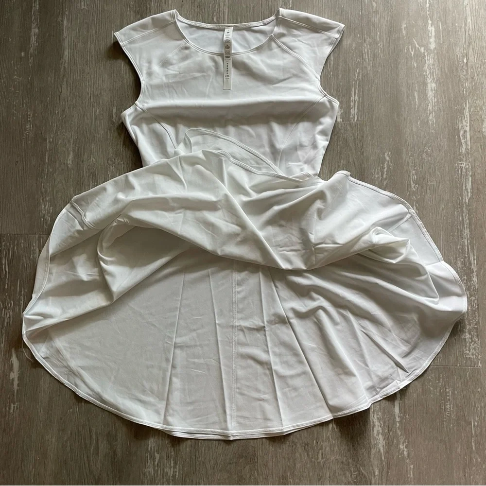 Sold Lululemon Everlux Mesh-Back Tennis Dress in White - Picture 8 of 9